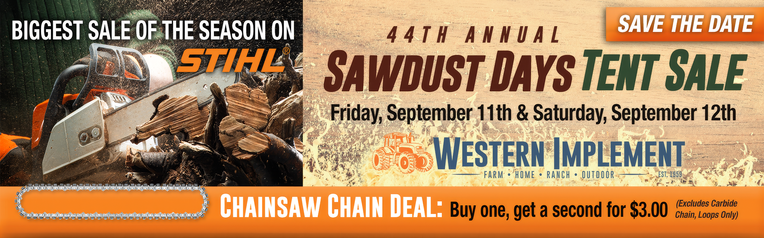 Sawdust Days Tent Sale